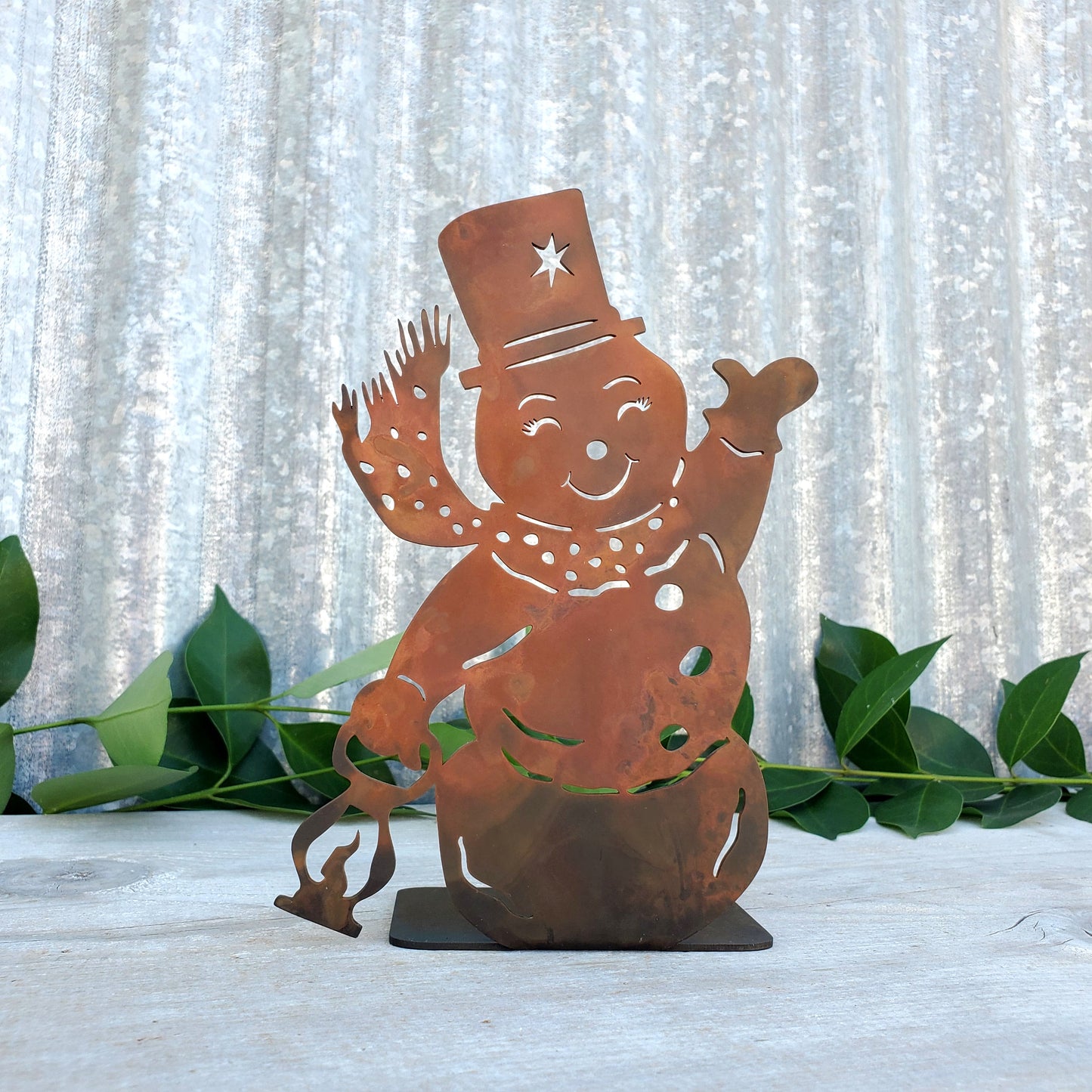 Rusted Metal Snowman