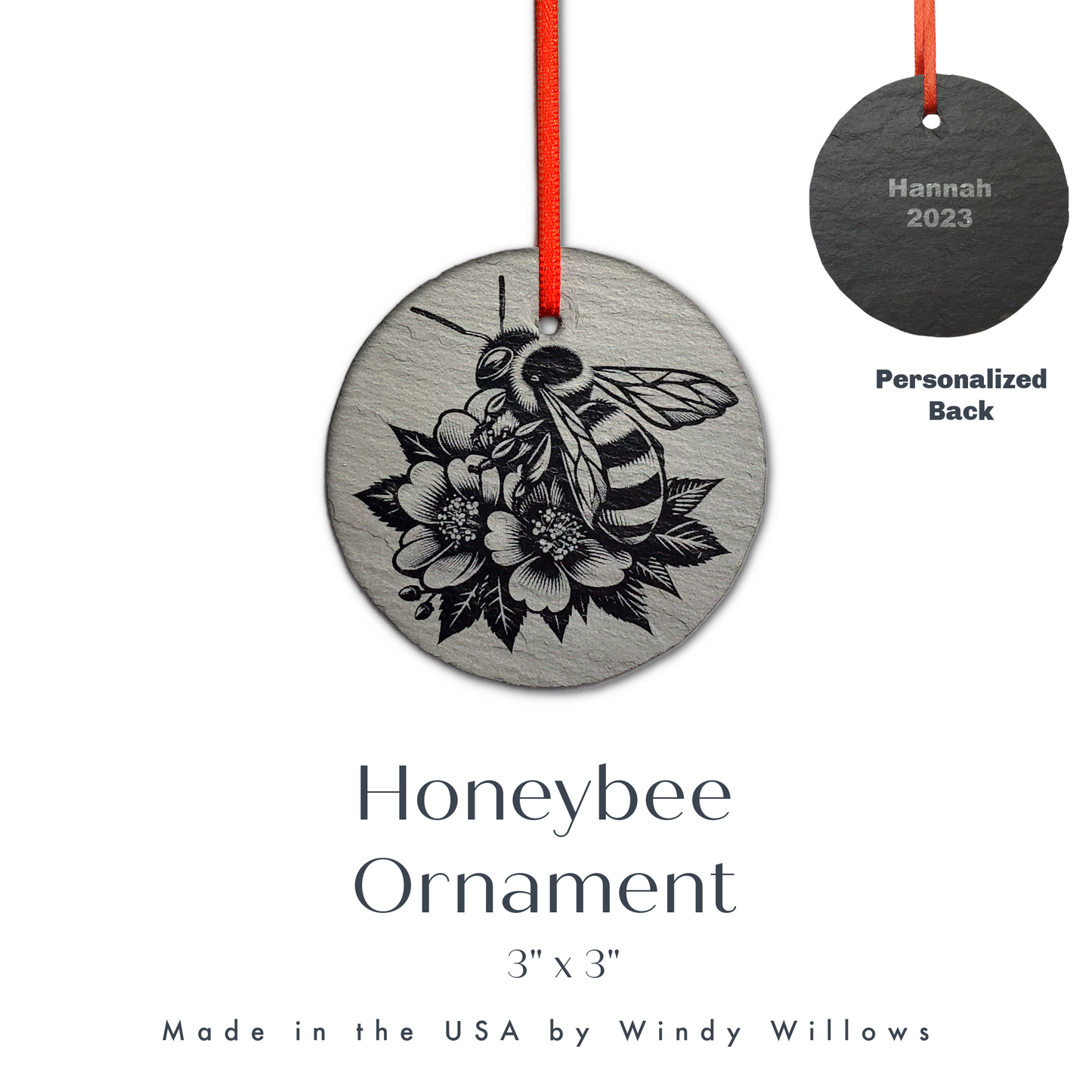Floral Honey Bee Ornament