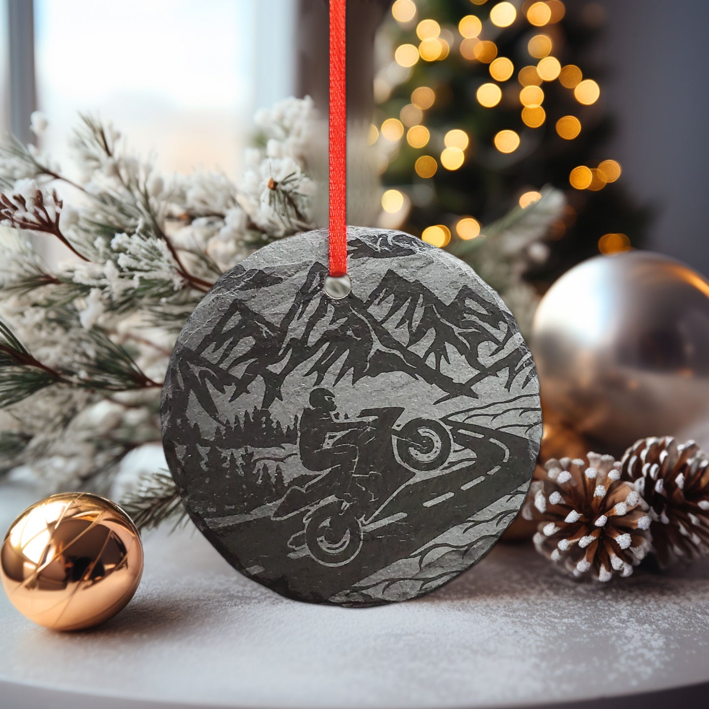 Personalized Girl Street Bike Motorcycle Christmas Ornament | 3" Harley Ornament | Custom Gift Biker Chick Motorcycle Lover