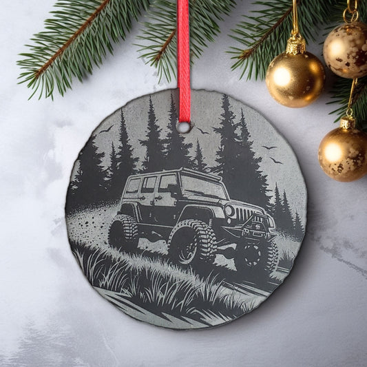 Offroad 4x4 Christmas Ornament | 3" Slate Rubicon Trail Adventure Ornaments