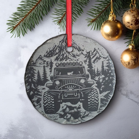 Offroad 4x4 Christmas Ornament | 3" Slate Rubicon Trail Adventure Ornaments
