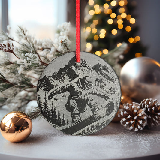Snowboarding Ornament | 3" Snowboard Adventure Ornament | Personalized Rustic Christmas Slate Ornament (Copy)
