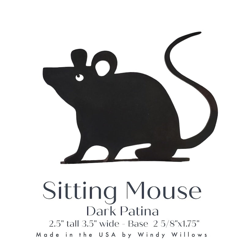 Rustic Metal Mice Statue
