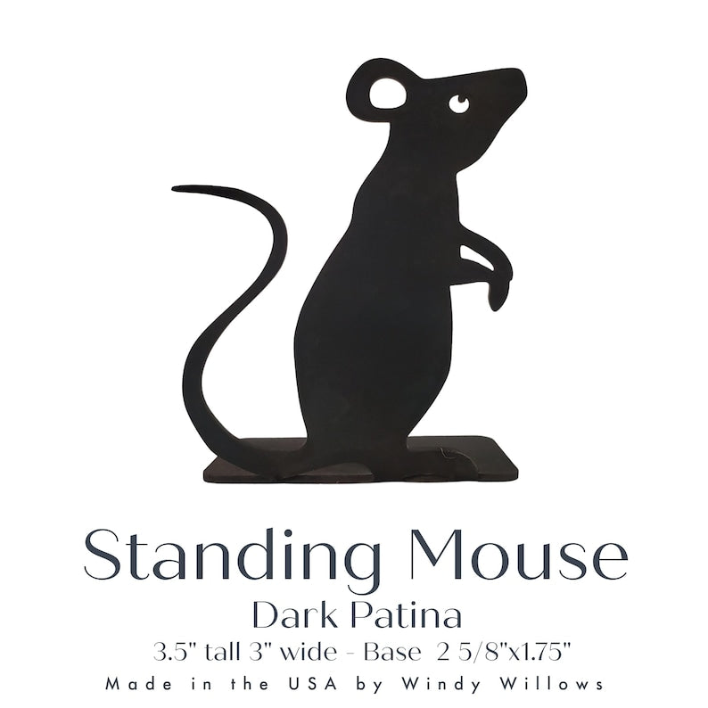 Rustic Metal Mice Statue